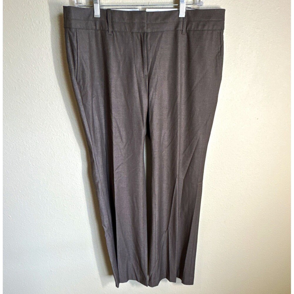 Ann Taylor LOFT Women’s Petite Dress Pants Gray Straight Leg Slim Stretch Satin